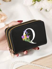 Burgundy Bag Charry Red Bag Wine Red Bag Large Capacity Multi Double Zipper Card Holder Wallet Business Card Holder Credit Card Holder Women For Women Wallet Mini Wallet Purse Wallet Card Wallet - Burgundy - View 56