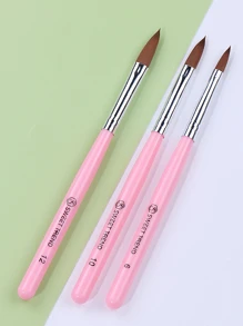 3PCS Acrylic Nail Brush Set 6/10/12 Size Acrylic Brushes For Acrylic Powder Application Nail Art Extension And DIY Carving Manicure Nail Art Tools