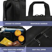 Fit & Fresh Neoprene Like Lunch Bag For Women, Insulated Womens Lunch Bag For Work, Tear & Stain Resistant Large Lunch Box With Containers And Ice, Machine Washable Remi Lunch Bag, Black - Black - View 10