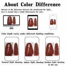 10/14/18/22 英寸卷曲钩针发 Go Go 卷曲钩针发 女士深波浪编织发，合成波西米亚钩针辫子水波钩针接发 - 橘色 - 查看 6