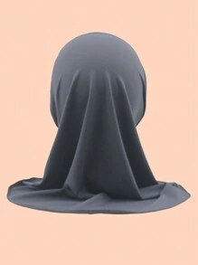 1 件装水晶亚麻纯色复古风格幼儿围巾，女孩头巾围巾 - 5050純色包頭巾 - 查看 8