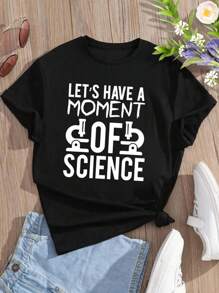 Let's Have A Moment Of Science - Chemistry Humor Women T-Women's Shirt With Periodic Table Design For Science Lovers And Teachers