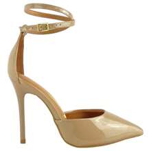Vizzano Women's Pumps, High Thin Heel, Pointed Toe, Patent Leather, Modern Comfort - 裸色清漆 - 查看 4