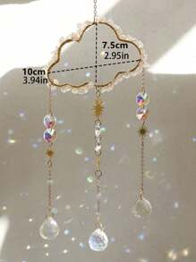 1 件装天然石云金属链水晶车挂浪漫家居墙壁装饰太阳捕手