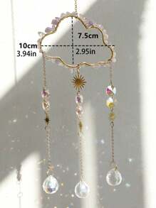 1 件装天然石云金属链水晶车挂浪漫家居墙壁装饰太阳捕手