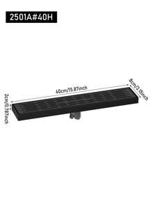 1个黑色地漏，加厚型浴室/酒店淋浴地漏，房间工程矩形线性地漏，大排水除臭地漏浴室配件浴室工具