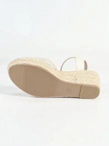 Sandalias de cuña de alpargata de encaje para mujeres, sandalias de plataforma de verano de punta cerrada, de tacón alto y trenzadas, elegantes y versátiles