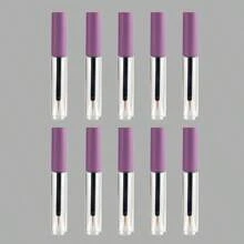 Set de 1/5/10 piezas botellas de aplicador de delineador de ojos transparentes recargables de tamaño de viaje con tapa morada, recipientes de 5ml para rellenar maquillaje de ojos