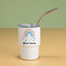 个性化定制名字迷你水瓶/饮料杯，情侣/情人节礼物，浓缩咖啡杯，时尚嘴唇、皇冠、心形设计，DIY