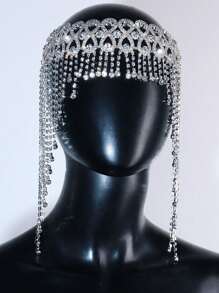 New Fashionable Tassel Hair Chain, Rhinestone Headpiece For European And American Stage Performance, Party Accessories For Women - Multicolor - View 4