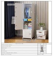 Gabinete de almacenamiento de ensamblaje con lámina de resina minimalista, armario de plástico multicapa, de fácil montaje y uso doméstico independiente - Multicolor - Ver 12