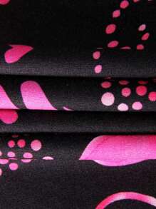 Womens Long Sleeve Valentine Day Jumpsuit Bodycon V Neck Heart Lip Print Button Down Short Romper Indoor Sleepwear