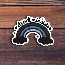 3-Inch "Dead Inside Rainbow Sticker - Dark Humor Vinyl Sticker For Laptops, Notebooks, Water Bottles, Therapy Corners, Humor Zones, And Personal Spaces | Great For Dark Humor Fans, Sarcasm Enthusiasts, Realists, And Friends | Perfect Gag Gift For Friends, Family, And Colleagues | Bold Sticker For Relatable Humor, Sarcastic Fun, And Quirky Decor" - 3inch/7.62cm - View 1