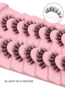 Asiteo 7 Pairs Luxury Soft False Eyelashes - Natural Look, Lightweight & Lengthening, Transparent Lash Band, Reusable, Easy To Apply, Suitable For Daily Makeup, Parties, Social Occasions, Also An Ideal Gift For Women - High Quality False Lashes - 自然纖長款 - 查看 4
