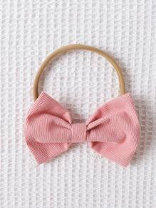 3 件套女婴优雅套装：心形刺绣休闲短袖上衣、荷叶边和大蝴蝶结装饰裙、粉色发带 - 粉色 - 查看 9