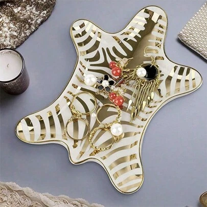 Hand Painted Tiger Skin Ceramic Jewelry Dish Small Jewelry Rack Tray Rings Bracelets Earrings Trays Holder Back To School