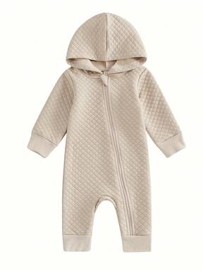 Monos con capucha para bebés, niños y niñas, de manga larga, acolchados, con cremallera, pijamas para recién nacidos