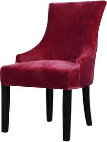 Stretch Wingback Chair Cover - Reusable Side Chair Slipcover, Accent Chair Protector Dining Room, Banquet, Home Decor (Silver, 2PC) - Wine - View 1