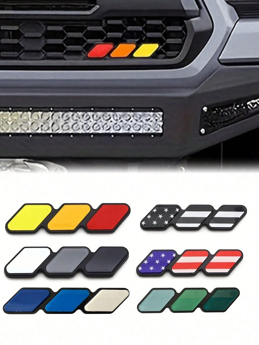 1pc TRD Grille Decor Badge, 3-Color Upgrade Emblem Decoration Accessories - Universal Compatible With Toyota Tacoma 4Runner Tundra & Other Mesh Or Slotted Grille