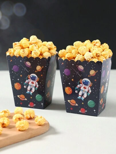 10 قطعة صندوق طعام بطراز رائد الفضاء, صناديق البطاطا المقلية، أكواب الفشار، صناديق الفشار، حاويات لتوزيع الحلوى في حفلات عيد الميلاد وسهرات العائلة السينمائية، ديكور حفلة استقبال الطفل بموضوع الفضاء والرائد الفضائي، أدوات المائدة القابلة للتخلص منها، صواني الطعام والكعك، مناسبة لصناديق الخبز والمخابز وبرجر المطاعم