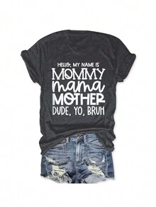 女士圆领短袖休闲宽松背心 T 恤