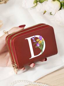 Burgundy Bag Charry Red Bag Wine Red Bag Large Capacity Multi Double Zipper Card Holder Wallet Business Card Holder Credit Card Holder Women For Women Wallet Mini Wallet Purse Wallet Card Wallet - Burgundy - View 32