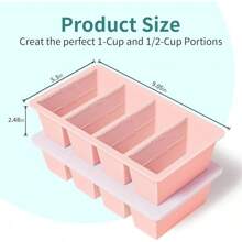 Silicone Freezer Tray For Sauce Cube: GGOW Silicone Freezing Tray For Broth Soup Storage - Freeze 250mL 125mL Souped Portion - Pink - View 3
