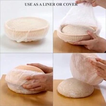 50 件一次性发酵袋、带盖不粘发酵篮内衬、弹性碗和发酵面包用的酵母发酵剂套装 - 彩色 - 查看 3