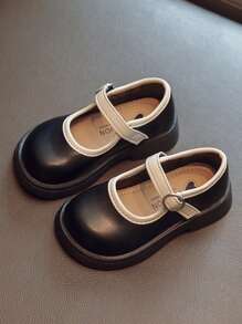 Mädchen Lederschuhe Prinzessinnenschuhe, schwarze Weichsohlenschuhe für Kinder, Neu Frühling Herbst 2025, Studentenauftrittschuhe - Schwarz - Übersicht 4