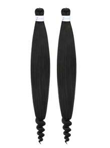 Extensiones de cabello preestirado con puntas rizadas para trenzar fácilmente, de estilo ombré de negro natural a marrón, de 24 pulgadas con 3 tonos, de fibra sintética yaki, adecuado para trenzas y rulos, paquetes de cabello ombré marrón para mujeres y hombres - Multicolor - Ver 14