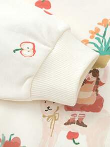 Balabala 女孩印花運動衫，甜美可愛的春季上衣 - 白色調 - 查看 4