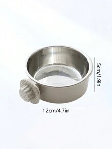 PETSIN 1pc Stainless Steel Hanging Dual-Purpose Pet Bowl With Anti-Spill Fixation For Dog Crate Use