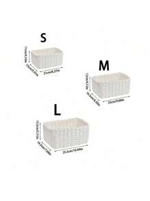 3 件（S+M+L）/套手工编织储物篮，纸绳材料整理篮，适用于客厅、卧室、橱柜、办公室、家居装饰、农舍装饰、节日礼物收纳，可重复使用的文具、衣服、玩具、化妆品、办公桌收纳盒，理想的礼品篮 - 白色 - 查看 4