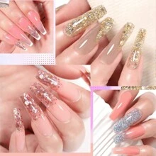 快速打造 12 色指甲延长凝胶套装 - 无味聚氨酯指甲凝胶套装，适用于艺术指甲设计和修复，易于塑形，涂抹顺滑，增厚配方，带闪光 - 非常适合初学者