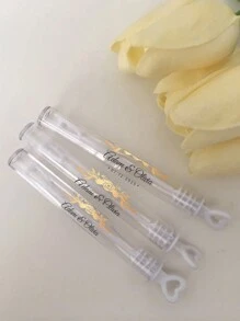 45pcs Wedding Bubble Tube Labels, Personalized Wedding Labels, Wedding Stickers Custom, Bubble Wand Label Clear, Bubbles Wedding Label, Bubble Party Custom Transparent Stickers, Multi-Functional High-Quality, Cute, Vintage, Custom, Personalized, Unique, Ideal Gifts For Him, Ideal Gifts For Her, Her, Girlfriend, Family, Friends, Son, School Students, Workers, Kids, Dining Room, Bathroom, Living Room, Bedroom, Office, Tea Room, School, Home, For Anniversaries, For Birthdays, For Weddings, For Graduation, For Housewarming,Wedding Essentials,Customized Wedding Crafts,Warm Ambience - Multicolor - View 5