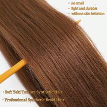 1/3/7 包编织头发预拉伸 20/26/30 英寸预拉伸无结 Kanekalon 头发长直合成盒状辫子 Yaki 纹理热水定型接发，30# - 摩卡棕 - 查看 4