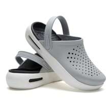 Crocs 女士休闲舒适木屐凉鞋，百搭日常穿着 - 大氣灰 - 查看 2