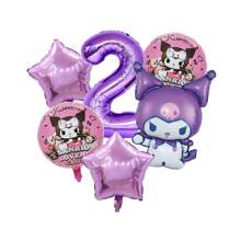 Sanrio 6PCS Sanrio Digital Balloon Kuromi Fashion Creative Digital Aluminum Film Balloon Family Banquet Ambience Dress Up Kuromi Anime Doll Background Decoration Kuromi Party Surprise Theme Wall Decoration Kuromi Holiday Anniversary Scene Setting Parts,Kuromi,Kuromi Birthday,Kurumi