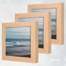 1 件/3 件套装方形简约设计相框，4x4 英寸、5x5 英寸、6x6 英寸、8x8 英寸，带随机纸板插件，非常适合情人节或节日礼物