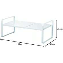 Kitchen Storage Shelf Organizer -  Expandable Support Rack - Small - Steel - White - View 3