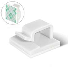 100 piezas Clips de cable de plástico, hebilla de cable fija, clips para organizar y almacenar cables para uso en oficina y hogar - Multicolor - Ver 10