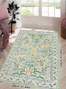 1 tấm thảm phong cách Bohemian hiện đại họa tiết hoa vườn Paris, thích hợp cho phòng khách, chống trượt, màu đỏ gỉ sét, in họa tiết trang trại cổ điển, thích hợp cho phòng ngủ, phòng ăn, ký túc xá, văn phòng, trang trí nhà cửa. - Màu xanh nhạt - Xem 6