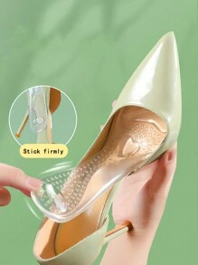 1 Pair Women Silicone High Heel Shoe Pads, Self-Adhesive, Breathable, Sweat Absorbent, Non-Slip Half Size Insoles Shoe Accessories