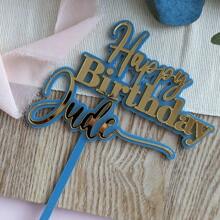 1 件个性化双层亚克力蛋糕装饰，定制名字镜面金色生日蛋糕装饰，祝您生日快乐，派对甜品桌装饰，生日独特烘焙配件礼物，多功能，防霉，装饰性，精致，时尚，可爱，现代，定制，独特，个性化，厨房，餐厅，卧室，办公室，客厅，家庭，花园，茶室，生日，乔迁，毕业典礼，早午餐，温馨氛围，家居生活，定制蛋糕装饰 - 彩色 - 查看 12