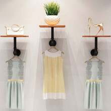 6 - Piece Set Of Industrial - Style Pipe Shelf Brackets: All - Metal, Rustic Design For Custom Wood Floating Shelves - Wall - Mounted With Screws Included - Variant1 - View 1