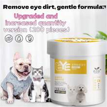 200 pezzi Salviettine umidificate per gli occhi degli animali domestici, 130 pezzi Salviettine umidificate per le orecchie, Pulitore per occhi e orecchie per animali di piccola taglia, Rimuove le macchie da lacrime, Materiale in poliestere durevole, Adatto per gatti, cani, Salviette umidificate per la pulizia delle macchie da lacrime degli animali domestici, Salviette umidificate in tessuto non tessuto per la pulizia di occhi e orecchie di cani e gatti