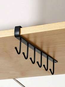6钩铁艺置物架，金属衣柜架，杯架，厨房收纳架，衣架，帽子架，壁挂式收纳挂钩，适用于橱柜、衣柜、浴室、厨房、背包、学习用品等。 - 彩色 - 查看 4