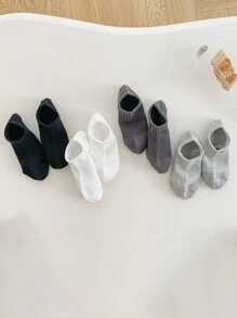 4 Pairs Of 1-16 Year Old Boys And Girls, Spring And Summer, Fashionable And Simple Boat Socks, Mesh Socks, Floor Socks, Suitable For All Types Of Children