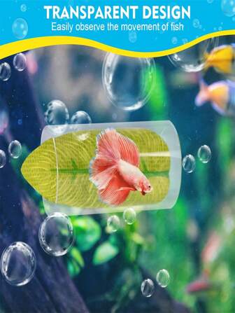 1pc Betta Fish Acrylic Tube Tunnel, Fish Toys Hole Hollow Betta Fish Cave Tank Accessories Observation Decoration (Clear)