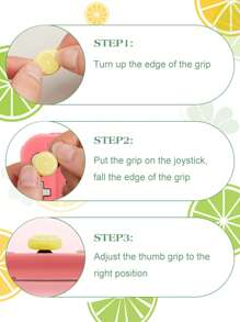 2 件卡通柠檬水果硅胶模拟拇指握把帽操纵杆帽保护盖按钮帽兼容 Switch OLED/Switch Lite/Switch 操纵杆保护盖 - 彩色 - 查看 3